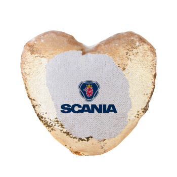 Scania, Μαξιλάρι καναπέ καρδιά Μαγικό Χρυσό με πούλιες 40x40cm περιέχεται το  γέμισμα