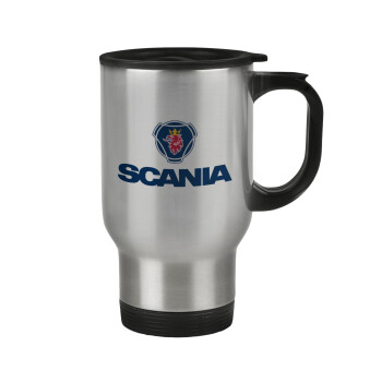 Scania, Stainless steel travel mug with lid, double wall 450ml