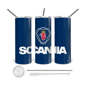 Scania, 360 Eco friendly stainless steel tumbler 600ml, with metal straw & cleaning brush