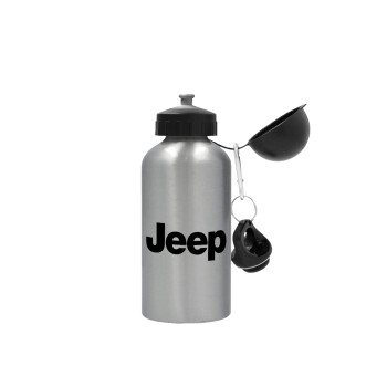 Jeep, Μεταλλικό παγούρι νερού, Ασημένιο, αλουμινίου 500ml