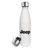 Jeep, Μεταλλικό παγούρι θερμός Λευκό (Stainless steel), διπλού τοιχώματος, 500ml