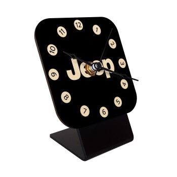 Jeep, Quartz Table clock in natural wood (10cm)