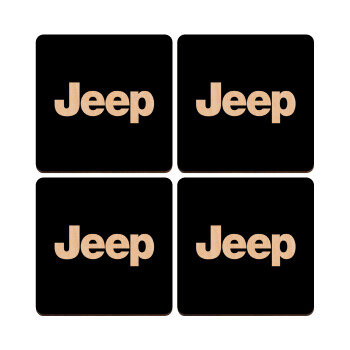Jeep, ΣΕΤ x4 Σουβέρ ξύλινα τετράγωνα plywood (9cm)