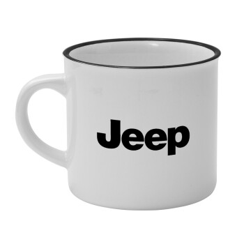 Jeep, Κούπα κεραμική vintage Λευκή/Μαύρη 230ml