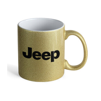 Jeep, Κούπα Χρυσή Glitter που γυαλίζει, κεραμική, 330ml