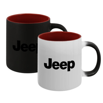 Jeep, Κούπα Μαγική εσωτερικό κόκκινο, κεραμική, 330ml που αλλάζει χρώμα με το ζεστό ρόφημα (1 τεμάχιο)