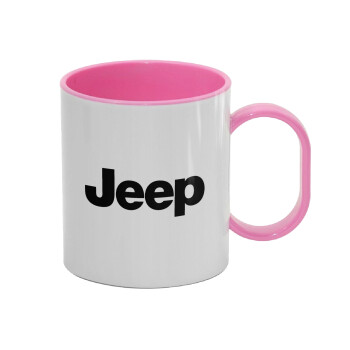 Jeep, Κούπα (πλαστική) (BPA-FREE) Polymer Ροζ για παιδιά, 330ml