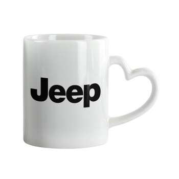 Jeep, Mug heart handle, ceramic, 330ml