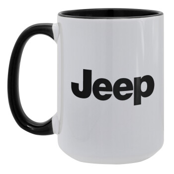 Jeep, Κούπα Mega 15oz, κεραμική Μαύρη, 450ml