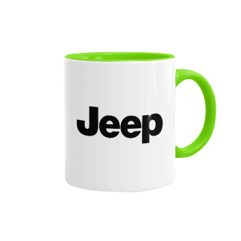 Jeep, Mug colored light green, ceramic, 330ml