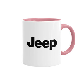 Jeep, Κούπα χρωματιστή ροζ, κεραμική, 330ml