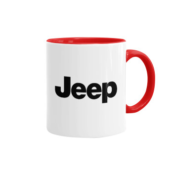 Jeep, Κούπα χρωματιστή κόκκινη, κεραμική, 330ml