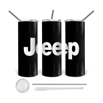 Jeep, 360 Eco friendly stainless steel tumbler 600ml, with metal straw & cleaning brush