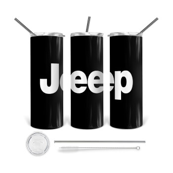 Jeep, Tumbler stainless steel 600ml, with metal straw & cleaning brush