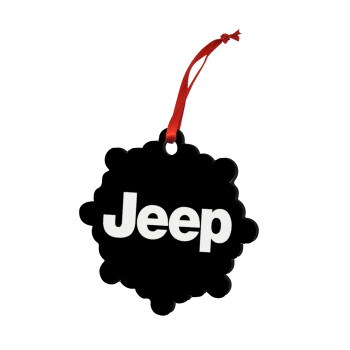Jeep, Χριστουγεννιάτικο στολίδι snowflake ξύλινο 7.5cm