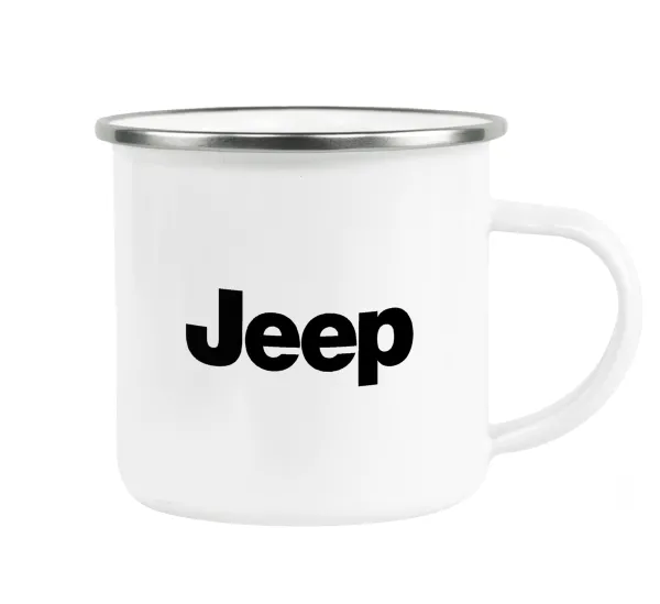 Jeep — Metallic enamel cup white 360ml