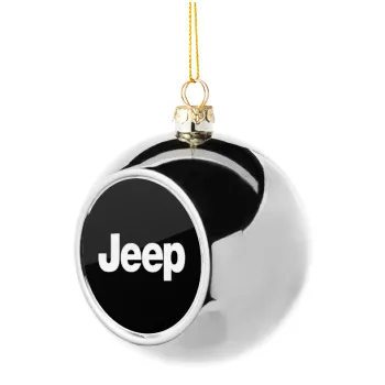 Jeep, Silver 8cm Christmas tree ball ornament