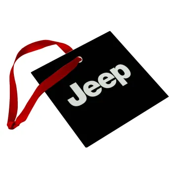 Jeep, Christmas ornament, glass square ornament 9x9cm