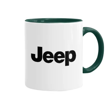 Jeep, Κούπα χρωματιστή πράσινη, κεραμική, 330ml