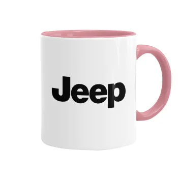 Jeep, Κούπα χρωματιστή ροζ, κεραμική, 330ml