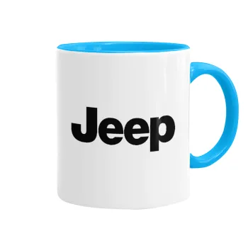 Jeep, Mug colored light blue, ceramic, 330ml