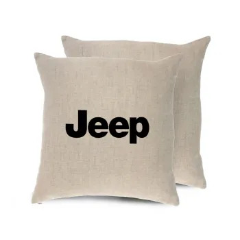 Jeep, Μαξιλάρι καναπέ ΛΙΝΟ 40x40cm περιέχεται το  γέμισμα