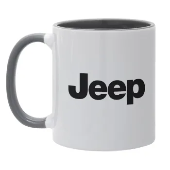 Jeep, Κούπα χρωματιστή γκρι, κεραμική, 330ml