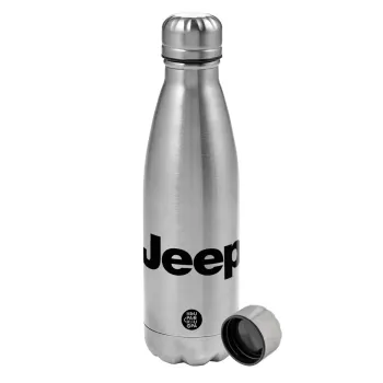 Jeep, Metallic water bottle, stainless steel, 750ml