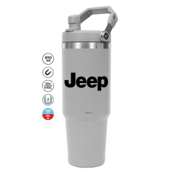 Jeep, GREY color, 890ml (30oz) stainless Steel Tumbler with Handle