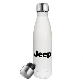 Jeep, Metal mug thermos White (Stainless steel), double wall, 500ml