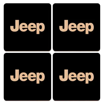 Jeep, ΣΕΤ x4 Σουβέρ ξύλινα τετράγωνα plywood (9cm)