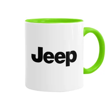 Jeep, Mug colored light green, ceramic, 330ml