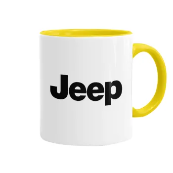 Jeep, Mug colored yellow, ceramic, 330ml