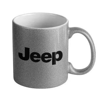 Jeep, Κούπα Ασημένια Glitter που γυαλίζει, κεραμική, 330ml