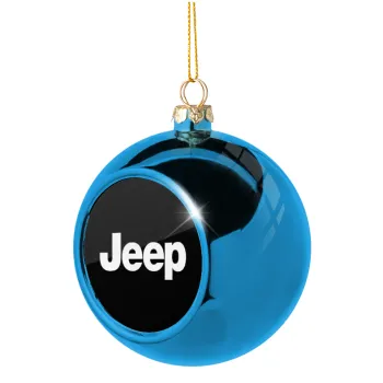 Jeep, Blue Christmas tree ball ornament 8cm
