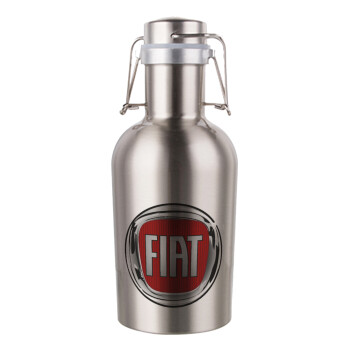 FIAT, Μεταλλικό παγούρι Inox (Stainless steel) με καπάκι ασφαλείας 1L