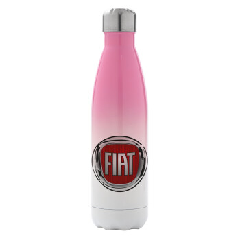 FIAT, Μεταλλικό παγούρι θερμός Ροζ/Λευκό (Stainless steel), διπλού τοιχώματος, 500ml