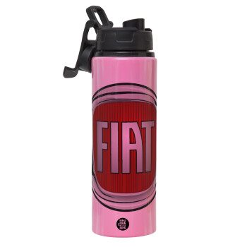 FIAT, Metallic water bottle with safety lid, 850ml aluminum
