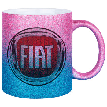 FIAT, Κούπα Χρυσή/Μπλε Glitter, κεραμική, 330ml