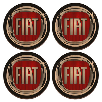 FIAT, ΣΕΤ x4 Σουβέρ ξύλινα στρογγυλά plywood (9cm)