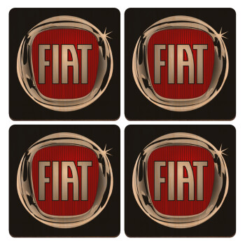 FIAT, ΣΕΤ x4 Σουβέρ ξύλινα τετράγωνα plywood (9cm)