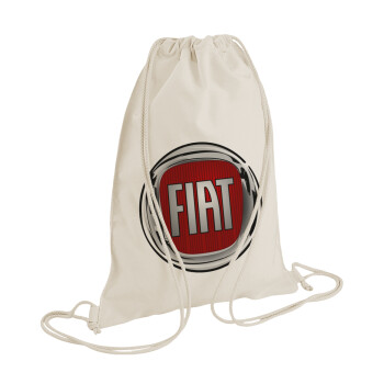 FIAT, Τσάντα πλάτης πουγκί GYMBAG natural (28x40cm)