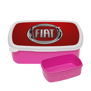 FIAT, ΡΟΖ παιδικό δοχείο φαγητού (lunchbox) πλαστικό (BPA-FREE) Lunch Βox M18 x Π13 x Υ6cm
