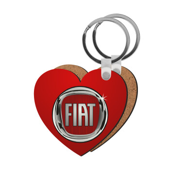 FIAT, Μπρελόκ Ξύλινο καρδιά MDF
