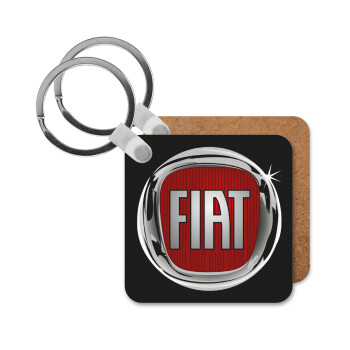 FIAT, Μπρελόκ Ξύλινο τετράγωνο MDF