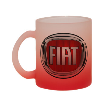 FIAT, Κούπα γυάλινη δίχρωμη με βάση το κόκκινο ματ, 330ml