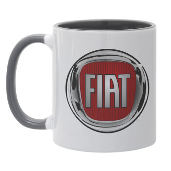 FIAT, Κούπα χρωματιστή γκρι, κεραμική, 330ml
