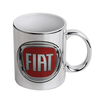 FIAT, Mug ceramic, silver mirror, 330ml