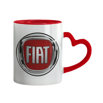 FIAT, Mug heart red handle, ceramic, 330ml