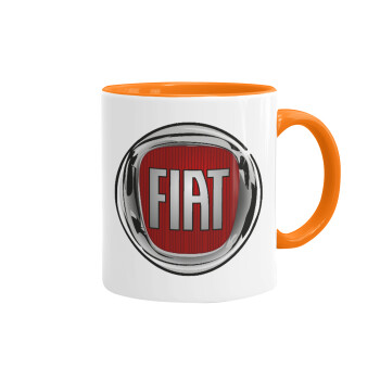 FIAT, Κούπα χρωματιστή πορτοκαλί, κεραμική, 330ml